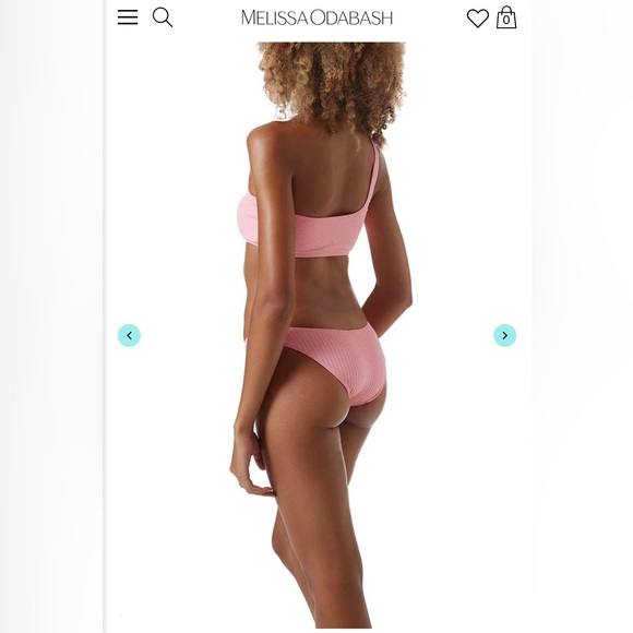 MELISSA ODABASH Toulouse Pink Ribbed Bikini Set - Picture 3 of 11